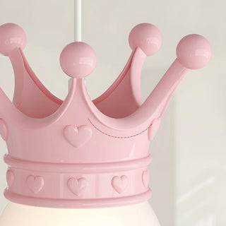 Modern Crown Resin Pendant Light for Bedroom Pink Mini Zawala Image - 13