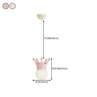 Modern Crown Resin Pendant Light for Bedroom Pink Mini Zawala #size