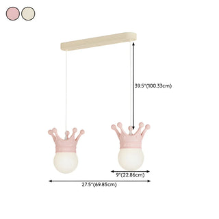 Modern Crown Resin Pendant Light for Bedroom Pink Mini Zawala Image - 18