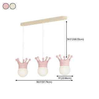 Modern Crown Resin Pendant Light for Bedroom Pink Mini Zawala Image - 19