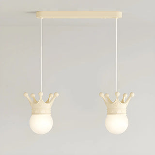 Modern Crown Resin Pendant Light for Bedroom Pink Mini Zawala Image - 9