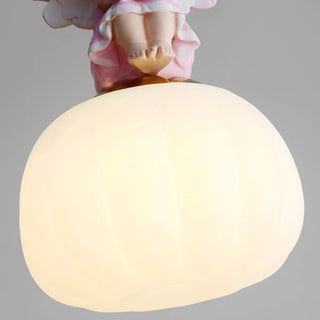 ZOWALA - Elegant Kids Room Pink Resin Cute Angel Pendant Light Image - 5
