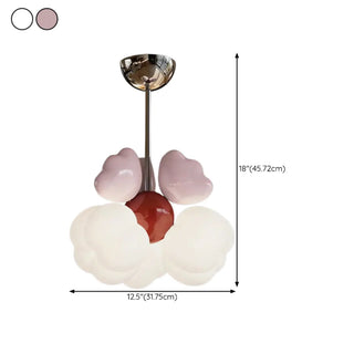 ZOWALA - Bowknot Resin Kids Room Pink Red Small LED Chandelier Image - 17