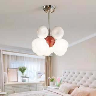 ZOWALA - Bowknot Resin Kids Room Pink Red Small LED Chandelier Image - 2