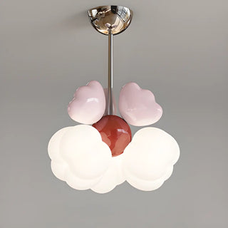 ZOWALA - Bowknot Resin Kids Room Pink Red Small LED Chandelier Image - 5