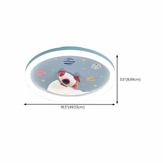 ZOWALA - Unicorn Pink LED Flush Mount Ceiling Light Kids Room #size