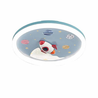 ZOWALA - Unicorn Pink LED Flush Mount Ceiling Light Kids Room Image - 5