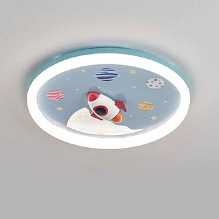 ZOWALA - Unicorn Pink LED Flush Mount Ceiling Light Kids Room Image - 7