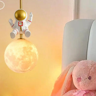ZOWALA - Creative Kids Children Room Moon Astronaut Pendant Light Image - 15