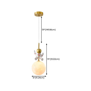 ZOWALA - Creative Kids Children Room Moon Astronaut Pendant Light #size