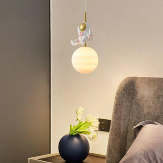 ZOWALA - Creative Kids Children Room Moon Astronaut Pendant Light Image - 6