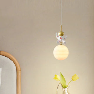 ZOWALA - Creative Kids Children Room Moon Astronaut Pendant Light Image - 7