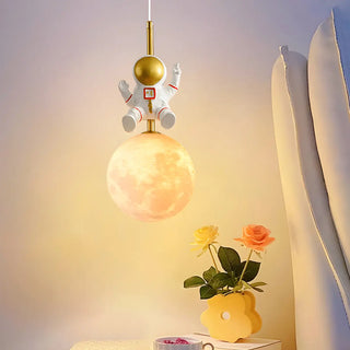 ZOWALA - Creative Kids Children Room Moon Astronaut Pendant Light Image - 8