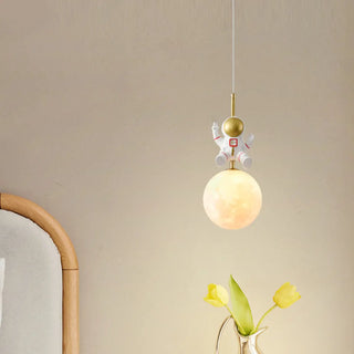 ZOWALA - Creative Kids Children Room Moon Astronaut Pendant Light Image - 9