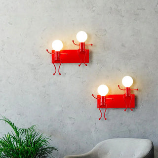 Kids' Rooms Playful Red Figure Metal Wall Light Zawala Image - 4