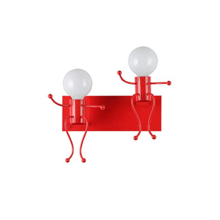Kids' Rooms Playful Red Figure Metal Wall Light Zawala Image - 7