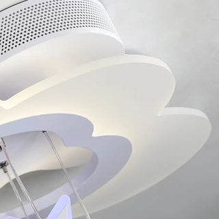 Kids Bedroom Purple Cloud Stars LED Flush Mount Light Zawala Image - 10