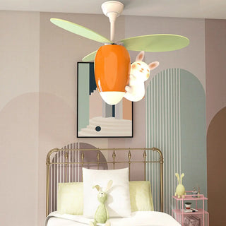 Remote Kids Room Rabbit Ceiling Fan with LED Light Zawala Image - 4