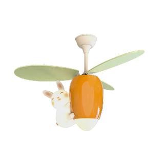 Remote Kids Room Rabbit Ceiling Fan with LED Light Zawala Image - 6