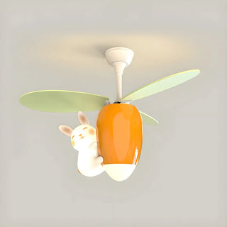Remote Kids Room Rabbit Ceiling Fan with LED Light Zawala Image - 7