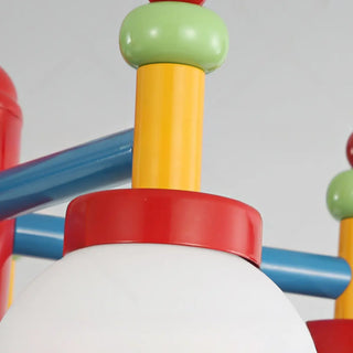 ZOWALA - Red Branch White Glass Ball Mini Kids Room Chandelier Image - 8