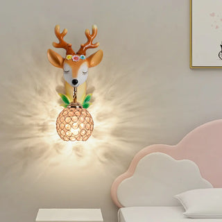 Kids' Room Whimsical Unicorn Crystal Globe Wall Light Zawala Image - 3