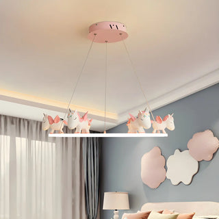 ZOWALA - Kids Room 5-Light Cute Unicorn Ceiling Light