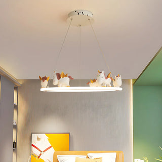 ZOWALA - Kids Room 5-Light Cute Unicorn Ceiling Light