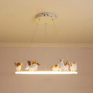 ZOWALA - Kids Room 5-Light Cute Unicorn Ceiling Light