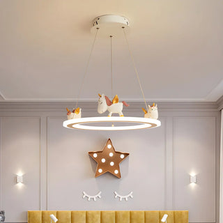 ZOWALA - Kids Room 5-Light Cute Unicorn Ceiling Light