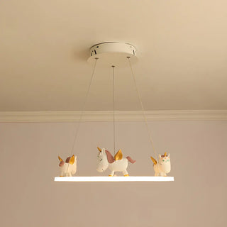 ZOWALA - Kids Room 5-Light Cute Unicorn Ceiling Light
