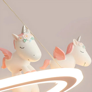 ZOWALA - Kids Room 5-Light Cute Unicorn Ceiling Light