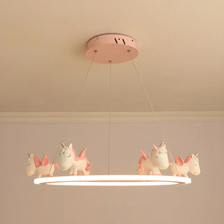 ZOWALA - Kids Room 5-Light Cute Unicorn Ceiling Light
