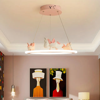 ZOWALA - Kids Room 5-Light Cute Unicorn Ceiling Light