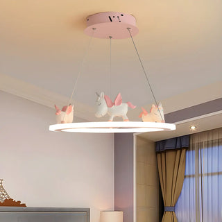 ZOWALA - Kids Room 5-Light Cute Unicorn Ceiling Light