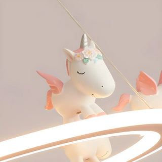 ZOWALA - Kids Room 5-Light Cute Unicorn Ceiling Light