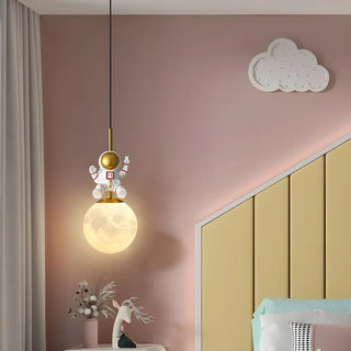 ZOWALA - Modern Children Room Astronaut Planet Pendant Light Image - 1