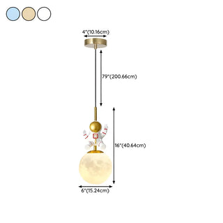 ZOWALA - Modern Children Room Astronaut Planet Pendant Light Image - 20