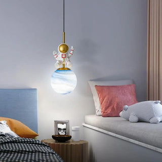 ZOWALA - Modern Children Room Astronaut Planet Pendant Light Image - 4