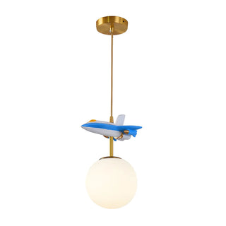 ZOWALA - Modern Children Room Airplane Globe Pendant Light Image - 4