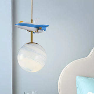ZOWALA - Modern Children Room Airplane Globe Pendant Light Image - 7