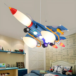 ZOWALA - Kids Room Blue Fighter Ceiling Light