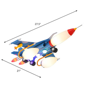 ZOWALA - Kids Room Blue Fighter Ceiling Light