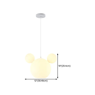 ZOWALA - Kids Room Cartoon Bear White Ceiling Light