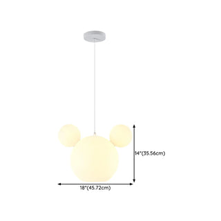 ZOWALA - Kids Room Cartoon Bear White Ceiling Light