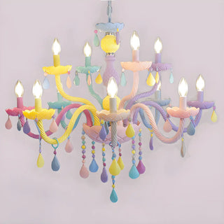 Colorful Resin Kids Room Chandelier with 5 Lights Image - 10