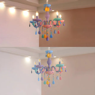 Colorful Resin Kids Room Chandelier with 5 Lights Image - 11