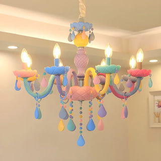 Colorful Resin Kids Room Chandelier with 5 Lights Image - 12