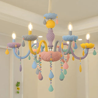Colorful Resin Kids Room Chandelier with 5 Lights Image - 13