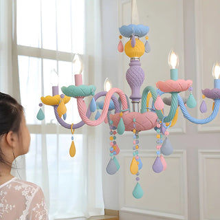 Colorful Resin Kids Room Chandelier with 5 Lights Image - 18